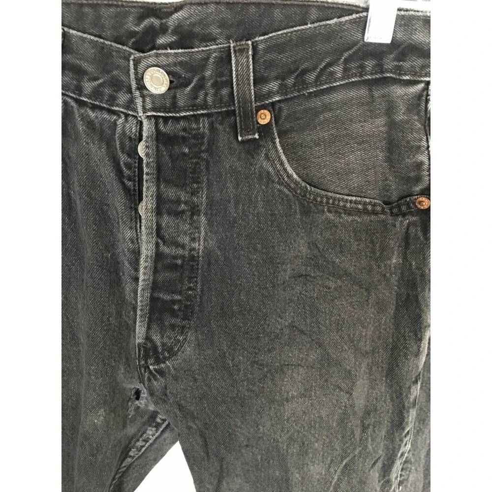 Vintage Levis 501 Black Denim Jeans Made in USA Button Fly